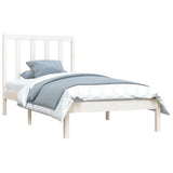 Bed Frame without Mattress White Solid Wood Pine 100x200 cm 3105151