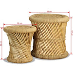 Stools 2 pcs Bamboo and Jute 244221