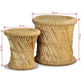 Stools 2 pcs Bamboo and Jute 244221