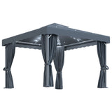 Gazebo with Curtain&LED String Lights 3x3 m Anthracite 3070347