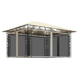 Gazebo with Mosquito Net&LED String Lights 4x3x2.73 m Cream 3070315