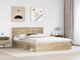 Bed Frame with Headboard Sonoma 140 x 200 cm Solid Pine Wood 3411409