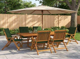 7-Piece Garden Dining Set Natural Solid Acacia Wood 3434505