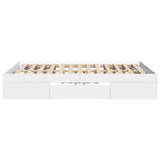 Bed Frame without Mattress White 140x200 cm Engineered Wood 3295471