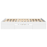 Bed Frame without Mattress White 140x190 cm Engineered Wood 3295499
