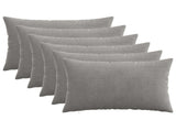 Cushion Cover 6 pcs HEERLEN Light Grey 50 x 80 cm Corduroy 911962