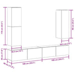 ZNTS 4 Piece TV Cabinet Set Wall-mounted Artisan Oak Engineered Wood 3329154