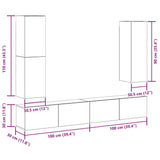 4 Piece TV Cabinet Set Wall-mounted Artisan Oak Engineered Wood 3329154