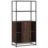 Highboard Brown Oak 68x35x139 cm Engineered Wood and Metal 849053