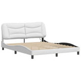 Bed Frame with LED without Mattress "Hvar" White 160x200 cm 3213942