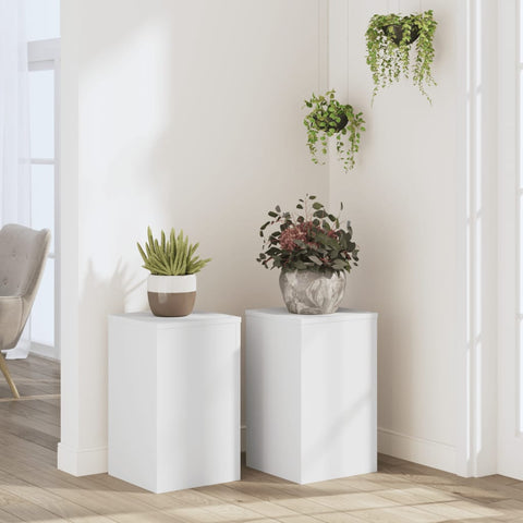 ZNTS Plant Stands 2 pcs White 30x30x50 cm Engineered wood 852915