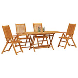 Garden Dining Set Folding 5 pcs Brown Solid Acacia Wood 3375726