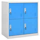 Locker Cabinets 5 pcs Light Grey and Blue 90x45x92,5 cm Steel 3095228
