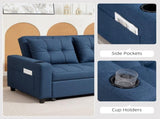 Two-Seater Pull-Out Sofa Bed - Dark Blue T3398P424862