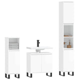ZNTS 3 Piece Bathroom Cabinet Set High Gloss White Engineered Wood 3187799