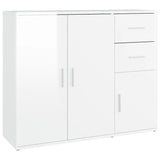 ZNTS Sideboard High Gloss White 91x29.5x75 cm Engineered Wood 823271