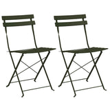Garden Folding Chair Folding 2 pcs Green 42 x 46 x 82cm Metal 42002955