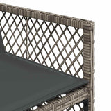17 Piece Garden Dining Set with Cushions Grey Poly Rattan 3210890