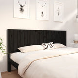 Bed Headboard Black 205.5x4x100 cm Solid Wood Pine 818894