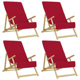 Beach Towels 4 pcs Burgundy 60x135 cm Fabric 400 GSM 3157056