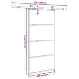 Sliding Door with Hardware Set Black 102.5x205 cm ESG Glass 3375940