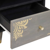 Bedside Cabinet 2 pcs Grey 40 x 33 x 46 cm Solid Mango Wood 4018779