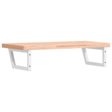 Basin Shelf Wall Mounted Steel and Solid Wood Beech 3302438