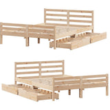 Bed Frame without Mattress 140x190 cm Solid Wood Pine 3301602