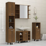 Bathroom Cabinet Brown Oak 30x30x179 cm Engineered Wood 825833