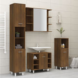 ZNTS Bathroom Cabinet Brown Oak 30x30x179 cm Engineered Wood 825833