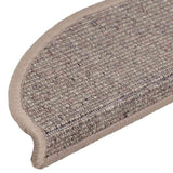 Stair Mats 15 pcs 56x17x3 cm Dark Beige Half Round 326896