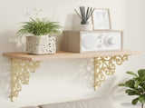 Wall Shelf Brackets 12 pcs Antique White 24 x 24 x 3.5 cm Steel 42038822