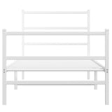 Metal Bed Frame without Mattress with Footboard White 90x190cm 355424