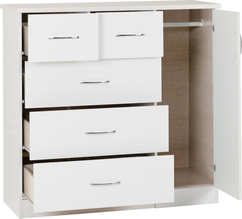 ZNTS Nevada 5 Drawer Low Wardrobe 100-101-105