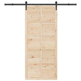 Sliding Door Brown 90 x 208 cm Solid Pine Wood 3381190