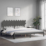 Bed Frame without Mattress Grey 200x200 cm Solid Wood Pine 3193748