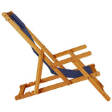 Folding Beach Chair with Armrests Blue Acacia Wood & Textilene 4108069
