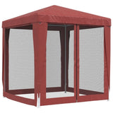 Party Tent with 4 Mesh Sidewalls Red 2x2 m HDPE 319220