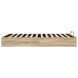 Ottoman Bed Frame Sonoma Oak 203 x 120 x 25 cm Engineered Wood 3409239