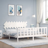 Bed Frame without Mattress White Super King Size Solid Wood Pine 3193482