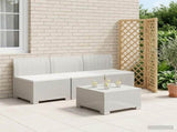 3-Seater Garden Sofa Rattan Look PP White 8011958