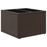 Garden Table with Glass Top Brown 55x55x37 cm Poly Rattan 366207