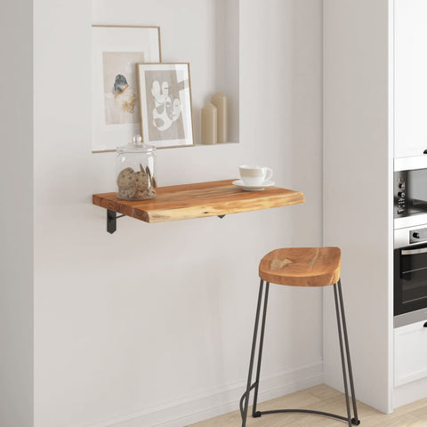 ZNTS Wall Shelf 70x40x2.5 cm Rectangular Solid Wood Acacia Live Edge 370249