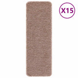 Anti-slip Stair Mats 15 pcs 60 x 25 cm Light brown PP 4019804