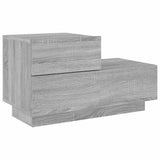 Bedside Cabinet with LED Lights Grey Sonoma 70x36x40.5 cm 836782