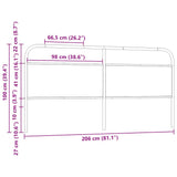 Replace Headboard Smoked Oak 200 cm Steel and Engineered Wood 4100247