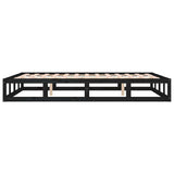 Bed Frame Black Solid pinewood, Plywood 140x190 cm Durable 820845