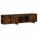 TV Wall Cabinet with LED Smoked Oak 180x31x39.5 cm 3307958