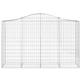 Arched Gabion Baskets 5 pcs 200x50x120/140 cm Galvanised Iron 3145664