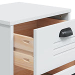 ZNTS Bedside Cabinet VIKEN White Solid Wood Pine 374917